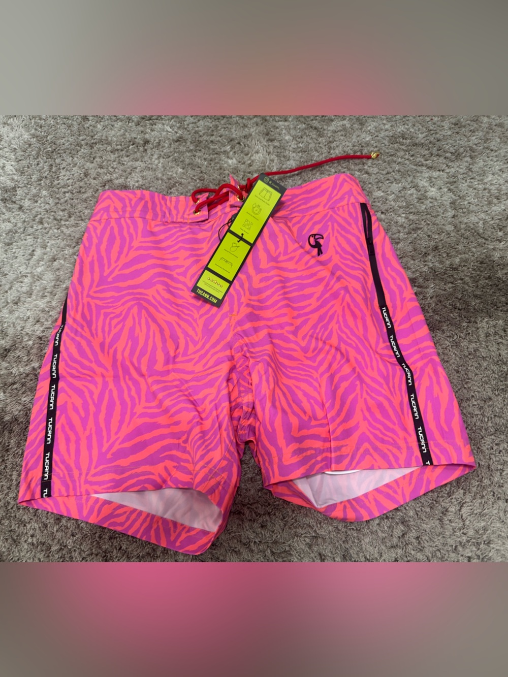Tucann Mens premium swim shorts electric zebra